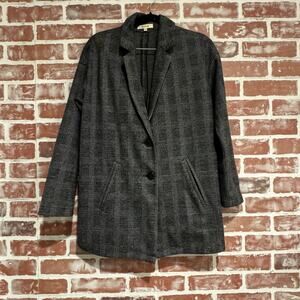 Madewell Glen Plaid Blazer Coat Gray Check Jacket Size XS